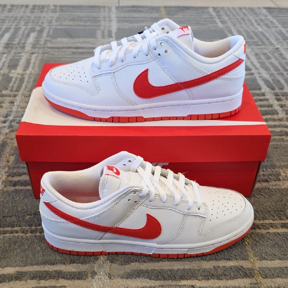 Nike Dunk Low Retro White/Picante Red Sz: 9.5